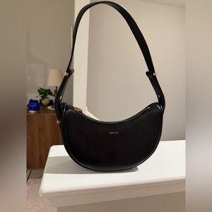 Keyli NWOT Black Crescent Shoulder Bag with Gold Accents
